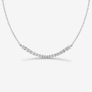 HEFANG Jewelry | Icy Smile Crystal Necklace Silver Jewelry