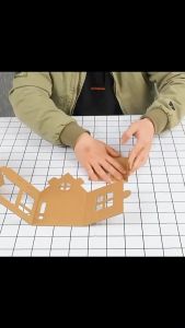 Mô hình nhà mini tự lắp ráp Mô hình ngôi nhà bằng giấy bìa carton LIM DIY