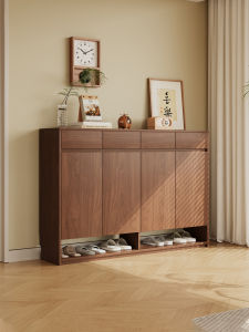 Home Entry Solid Wood New Chinese Style Large Capacity Storage Cabinet