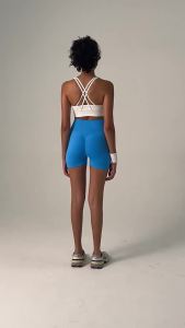 Seamless Low Waist Cross Waist Yoga Shorts: Summer Running Cycling Pants