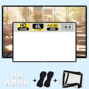 84 inch projection screen with rope. Suitable for office meeting rooms home theaters outdoor camping etc.