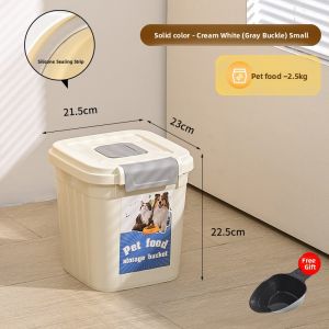 Sealed Moisture Proof Cat Food Storage Bucket Rice Container Plastic Kitchen Storage Jar Pet Food Bin Dog Food Storage Tub