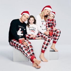 EBay Best Selling Amazon Christmas Parent-Child Homewear Clothes Print a Family of Three Clothes for the Whole Family Pajamas Suit Fashion