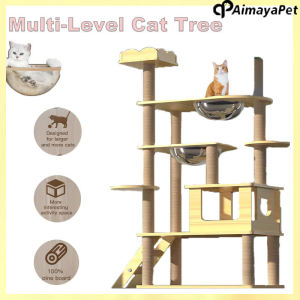 AIMAYAPET Multi-Level Cat Tree Luxury Cat Tower with House and Capsule Cat Scrapers with Scratching Post Cat Toy