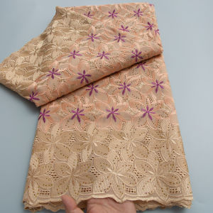 Swiss Voile Cotton Lace Fabric High Quality 5 Yards Embroidered African Lace Fabric 2026 Wedding Party Dresses for Women 5028