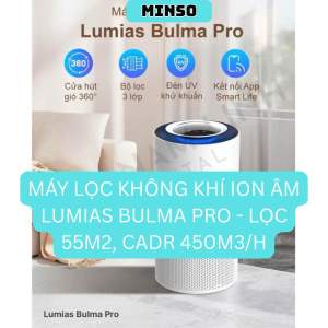 Máy lọc không khí ion âm Lumias Bulma Pro - Lọc 55m2 CADR 450m3/h Khử Khuẩn Bằng Tia UV Lõi Lọc 3 Lớp An Toàn Sức Khoẻ