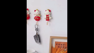 OHHDEER  Kucing Hiasan Penyangkut Dinding 😸 Maneki Neko Wall Hook Cute Lucky Cat CNY Decorative Hook