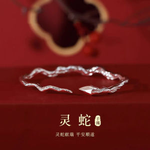 Unique Silver Snake Bracelet Womens Zodiac Snake Shape Bangle Stackable Bracelets Birthday Gift for Girlfriend Fashion Jewelry