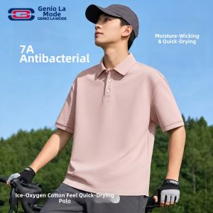 Genio Lamode | Silk-containing Business Casual Short Sleeve Polo T-Shirt