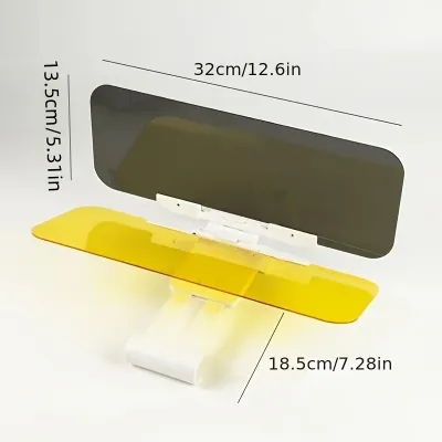 Dual Purpose Car Sun Visor - Day & Night Anti Glare Visor Extender with Night Driving Shield & UV Protection for SUVs Trucks