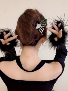 Chinese Style Butterfly U-shaped Hairpin for Women Acrylic Elegant Ladies Hair Stick & Vintage Hanfu Hair Accessories