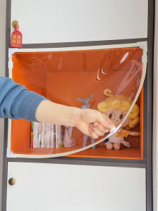 DIY Cabinet Magnetic Suction Dust-Proof Cabinet Curtain Self-Installed For Home Invisible Self-Adhesive Magnetic Metal Cabinet Curtain Punch-Free Transparent