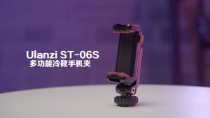 MMTCS Ulanzi ST-06S Multi-functional Phone Holder Clamp Phone Tripod Mount 360° Rotatable with Dual Cold Shoe Mounts for Smartphone Vlog Selfie Live Streaming Video Recording