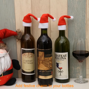 【Happy Time】1/5pcs Mini Santa Hat Christmas Decorations for Spoon Fork Bottle Caps Tableware Dinner Table Holiday Party Decor INS Style Stunning Reels Photobooth Setup