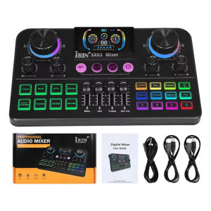 IRIN | IRIN SX03 Bộ Trộn Âm Thanh Thẻ Âm Thanh Trực Tiếp Di Động Dành Cho Podcast Ghi Âm Nhạc Karaoke Màn Hình Kỹ Thuật Số Với Cấu Trúc Bằng Nhựa ABS