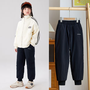 Thickened Warm Woolen Childrens Ski Pants Three-Layer Cotton Thermal Pants for Girls Outdoor Wear Winter Snow Pants
