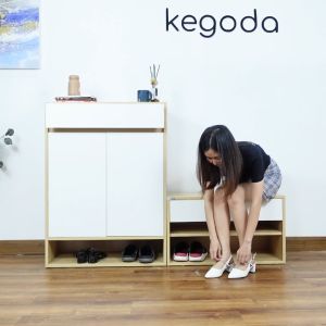 [Giao HCM] Tủ Giày Phong Cách Bắc Âu Sức Chứa Lớn Có Ghế Ngồi Mang Giày KEGODA KGD71