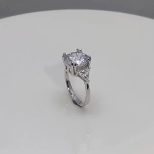 5.0 Carat Moissanite Ring Deluxe D Color VVS1 925 Sterling Silver Wedding Rings Engagement Jewelry for Women Bridal Party Gift