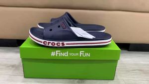 Dép quai ngang crocs chuẩn xịn chống hôi chân nhựa tế bào êm mềm đúc liền khối siêu bền đi mưa lội nước đi biển band baya màu xanh navy