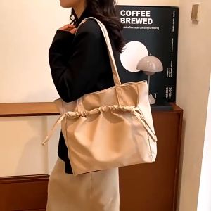 Japan Harajuku Canvas Student Class Canvas Tote Bag Female Simple Waterproof Large Capacity Work Commuter Portable Shoulder Bag