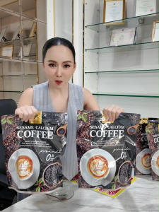 ส่งฟรี!! พร้อมส่ง กาแฟแคลเซียมงาดำ พิมพ์ณดา กาแฟบำรุงสุขภาพ 1 ห่อมี 30 ซอง