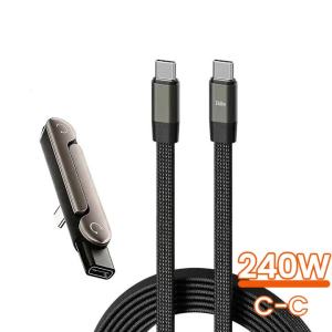 elough | Cáp Sạc Nhanh Type C To Type C 240W Dây Dẹt Bện Dành Cho iPhone 15 16 17 Samsung Máy Tính Bảng Laptop - Dây Sạc USB