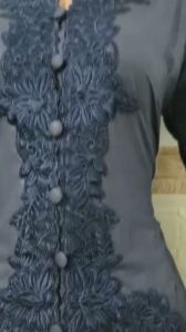 Kebaya Hitam Encim Modern Terbaru Senada Bordir Lengan Panjang