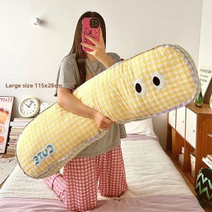 Long Pillow for Girls Sleeping between Legs Special Dormitory Four Seasons Grid Pillow Living Room Sofa Backrest Cushion