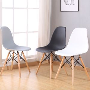 QUANU【Bearing 150kg】Creative Curvy Eames Chair Dining Chair Living Furniture Computer desk chair Living Furniture Computer desk chair Cafe Kerusi Study Chair Home Office Kerusi Dining Chair