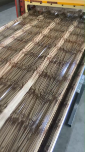 (แพ็ค 2 ชิ้น)หลังคาเมทัลชีทลายหญ้าคา ลอนมาตรฐาน 760 หนา 0.30 เหมาะสำหรับทำหลังคา ตกแต่งสวน ทนแดด ทนฝน ไม่เป็นเชื้อรา ไม่รั่วซึม ใช้งานยาวนานเป็นสิบปี