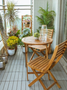 ST MIRREN | Outdoor Reading Relaxing Wooden Folding Balcony Table and Chairs Set