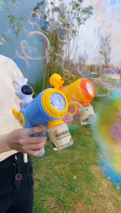 🫧Internet Duck Bubble Gun Fully Automatic Cartoon Light Waterproof Handheld Childrens Electric Bubble Toy