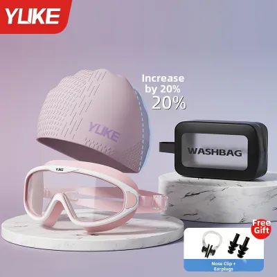 YUKE | Waterproof Comfortable Ear-Protection Swim Cap for Adults and Kids Long Hair