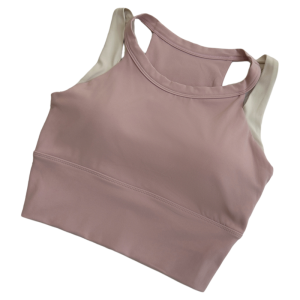 Fitness Yoga Sports Vest New Color Collision Outdoor Wear Wide Strap Anti Shake Auxiliary Breast Reduction Slimming Effect