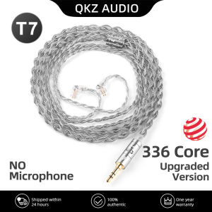 QKZ | QKZ T1 Earphone Cable 200 Core Copper Silver-plated Upgrade Cable 0.75mm 3.5mm 2Pin Wired Headset For KZ ZSN ZS10 Pro EDX TRN