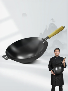 GUZHENJIANG | Non-Coated Smooth Iron Flat Frying Pan