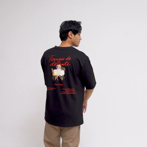 House of Smith Kaos Oversize Pria - Temps Oversize Black Tshirt - Oversize T Shirt