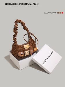 URCDN RDALVO | Vintage Leopard Print Cartoon Plush Bag