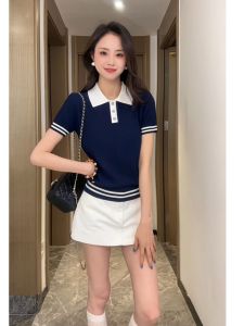 YUEZHONGWEI | Stylish Slim Polo Neck Icy Silk T-Shirt