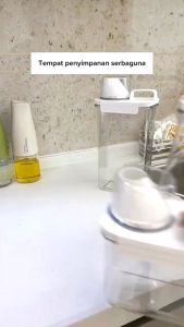 Botol Refill Deterjen Laundry Anti Bocor Tempat Sabun Cair Makanan Kering Minyak Transparan Estetik