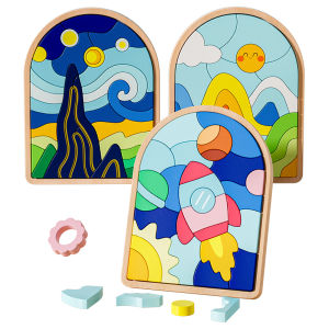 XIAOWANDOU | Wooden Puzzle Blocks for Cognitive Development 3-6 Years Old