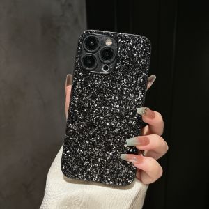 Luxury Full Coverage Black Flash Drill Soft Case For iphone 17 16 15 14 13 12 11 Pro Max Plus 16E 17Air Glitter Shockproof Shell