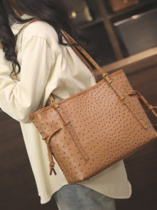 MINGYANA | Large-capacity Commuter Tote Bag All-match Elegant Ostrich Texture