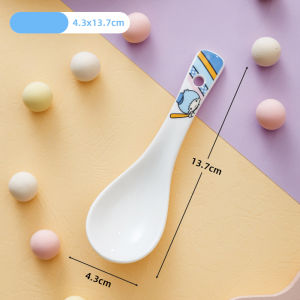 For Sanrio Ceramic Soup&rice Spoon Multi-Function Cartoon Scoop for Kids Porridge Soup Spoon Tableware Restaurant Kitchenware