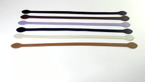 2Pcs 23.6" Leather Purse Straps Short Bag Handles Purse Bag Strap with Ear Shape End Holes Bag Making Supplies For DIY Crocheted