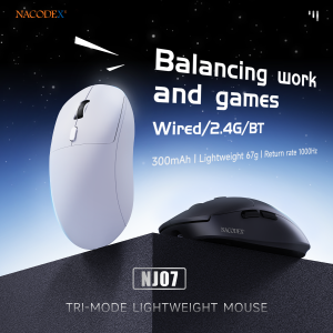 AJAZZ | AJAZZ NJ07/MC/Ultra Tri-Mode Wired/Bluetooth/2.4G Office and Gaming Mouse 12800 DPI 1000Hz Report Rate