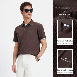 Navigare | Black Elastic Polo Shirt For Men