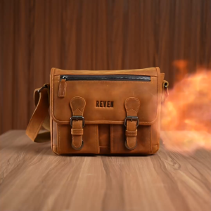 Reven Leather Marque Bag - Tas Selempang Bahu Pria Kulit Sapi Asli Free Random Gift