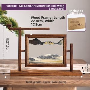 YILI DECO | New Chinese Style Wooden Sandglass Creative Flowing Sand Art Decorations