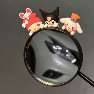 Adorable Sanrio Decorative Plushies round Shape Stress Reliever Rearview Mirror Electric Vehicle Accessories Motorcycle Parts